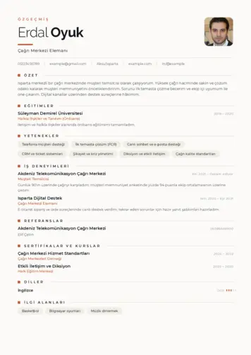 Çağrı Merkezi cv indir